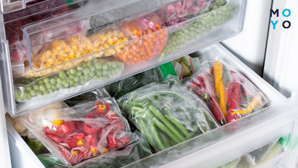 заготовки овощей в морозильной камере