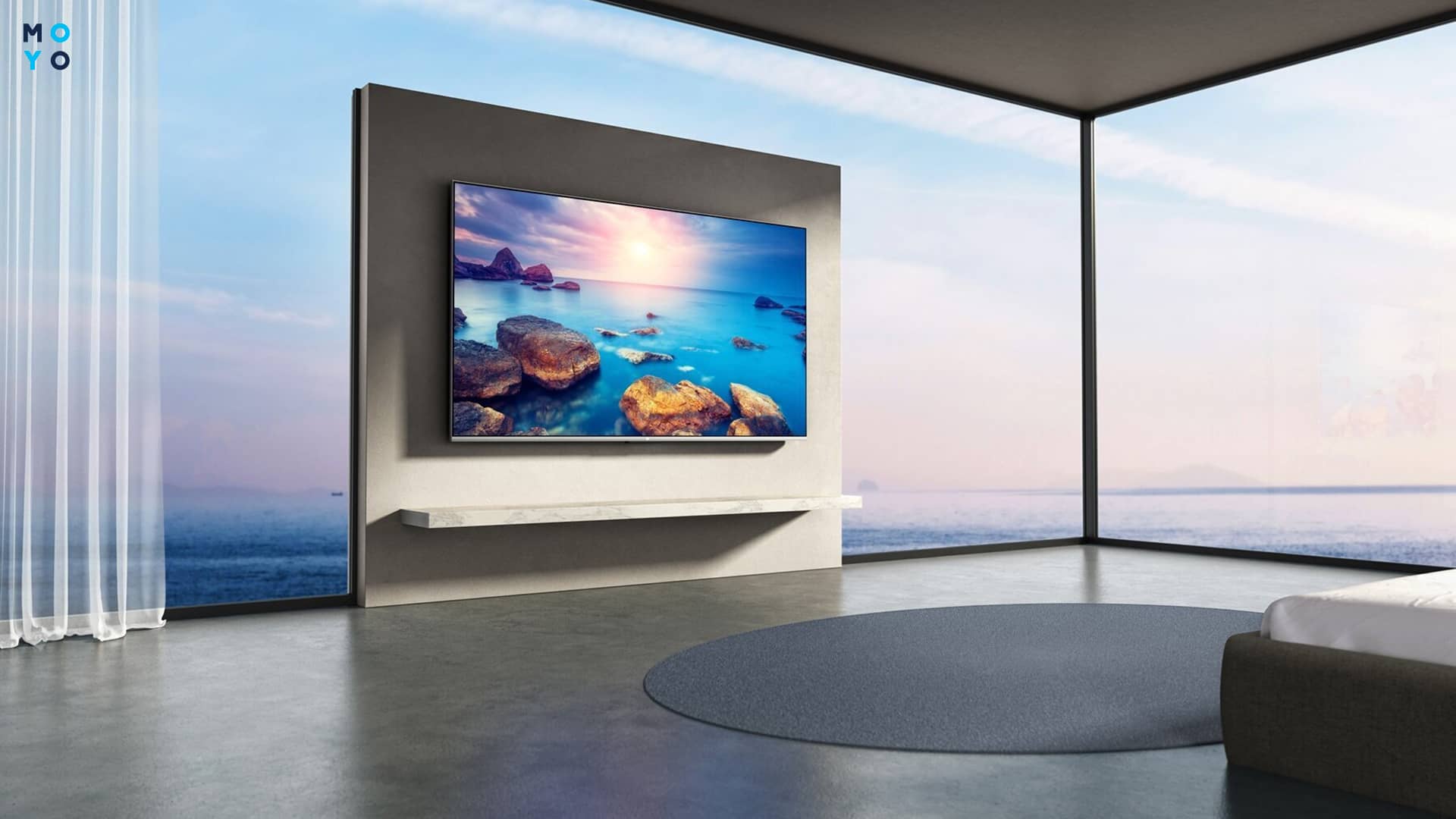 Xiaomi Mi TV Q1 75 в інтер'єрі кімнати
