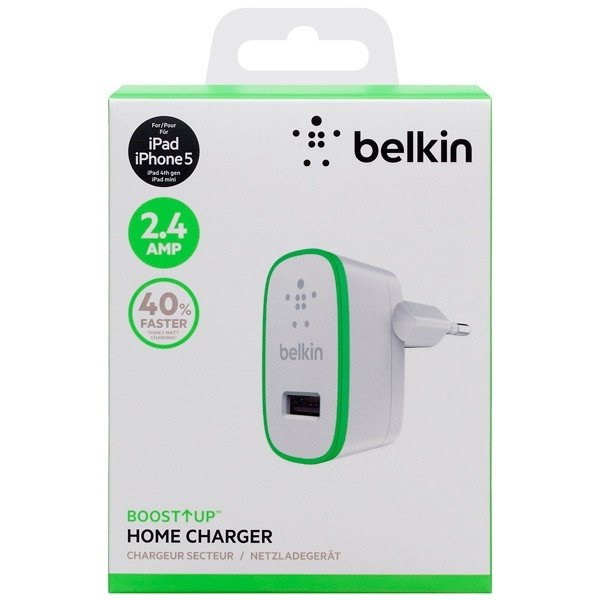 Мережевий зарядний пристрій Belkin Home Charger USB 2.4A Whiteфото