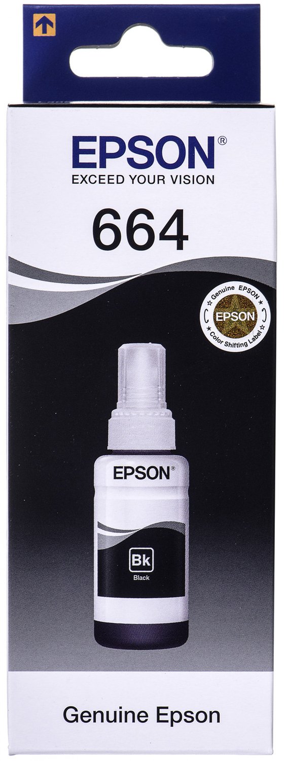 ≡ Чорнило EPSON L100/L200 black (C13T66414A) – купити в Києві | ціни і  відгуки