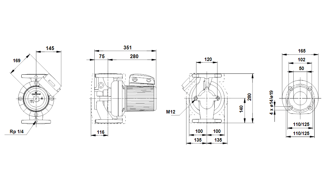 Циркуляционный насос Grundfos UPS 50-180 F 3x400V, фланцевый – купить в ...