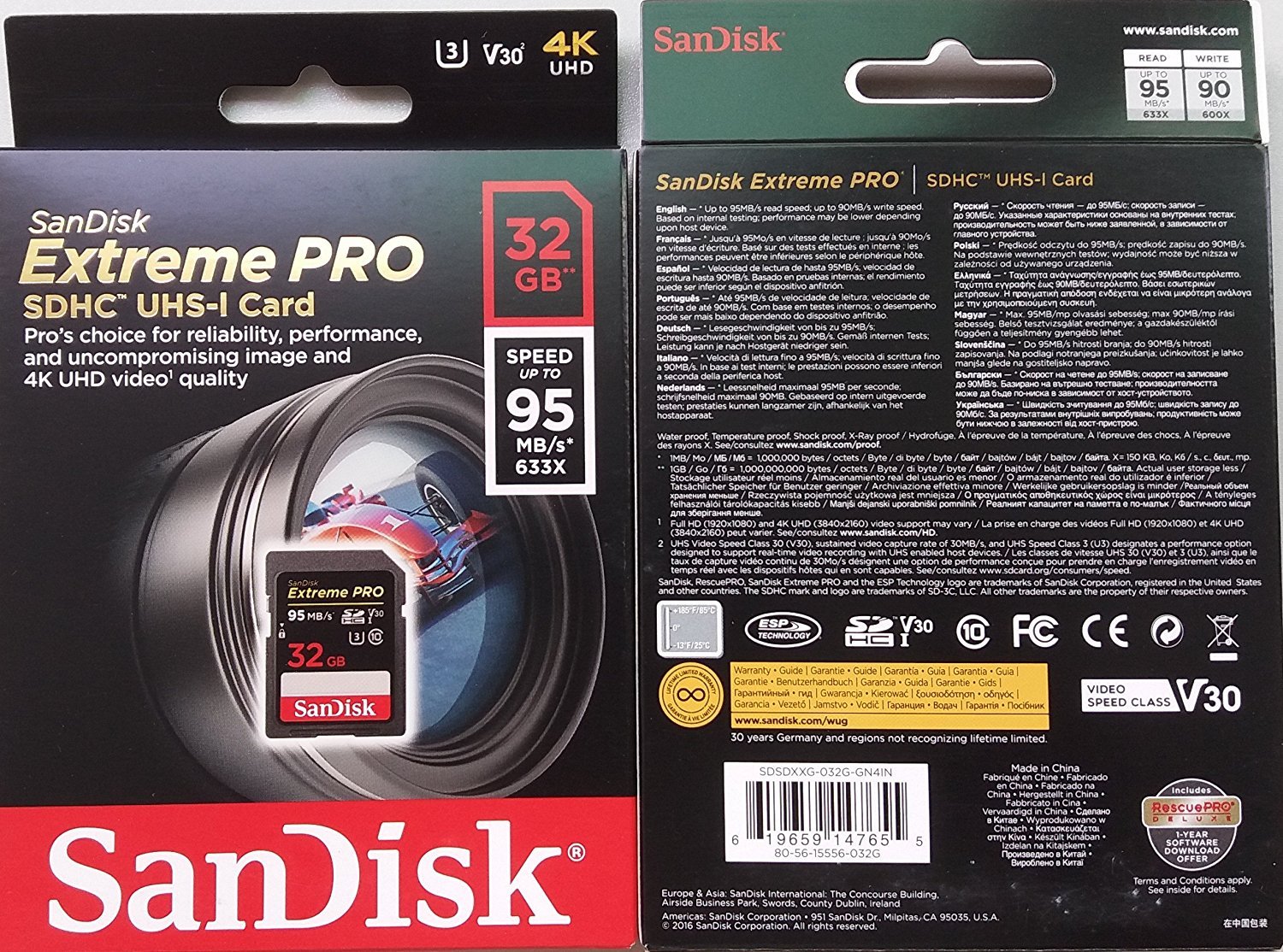 Карта памяти SANDISK SDHC 32GB Class 10 Extreme Pro UHS-I U3 V30 R95/W90 MB/ s (SDSDXXG-032G-GN4IN) – купить в Киеве | цена и отзывы в MOYO