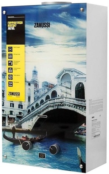 Газовий проточний водонагрівач Zanussi GWH 10 Fonte Glass Rialto фото 2