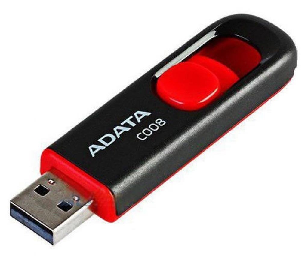 Накопитель USB 2.0 ADATA C008 32 GB Black/Red (AC008-32G-RKD) – купить ...
