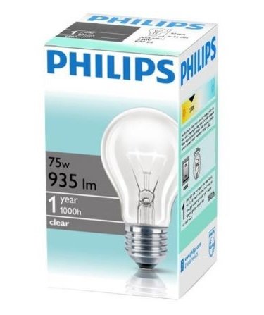 Лампа накаливания Philips E27 75W 230V A55 CL 1CT/12X10 Stan (926000004013) фото 