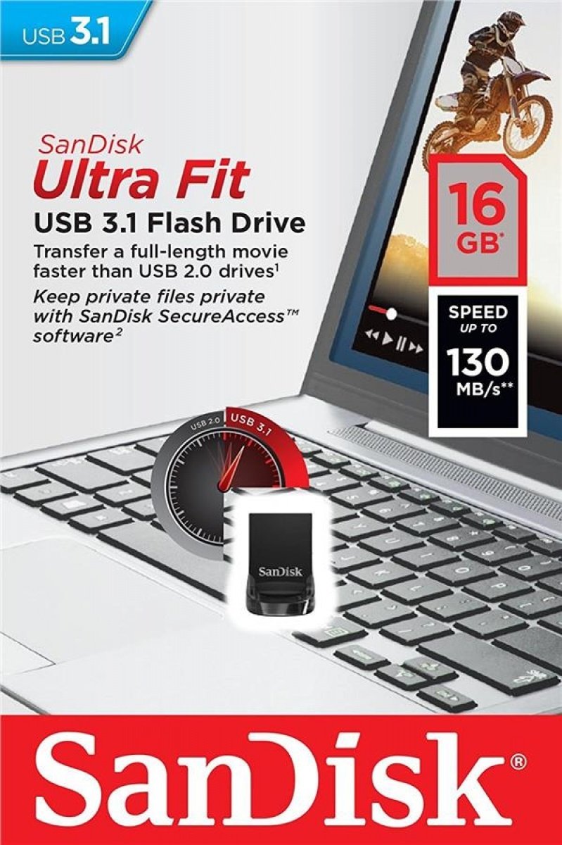  Накопичувач USB 3.1 SANDISK Ultra Fit 16GB (SDCZ430-016G-G46) фото
