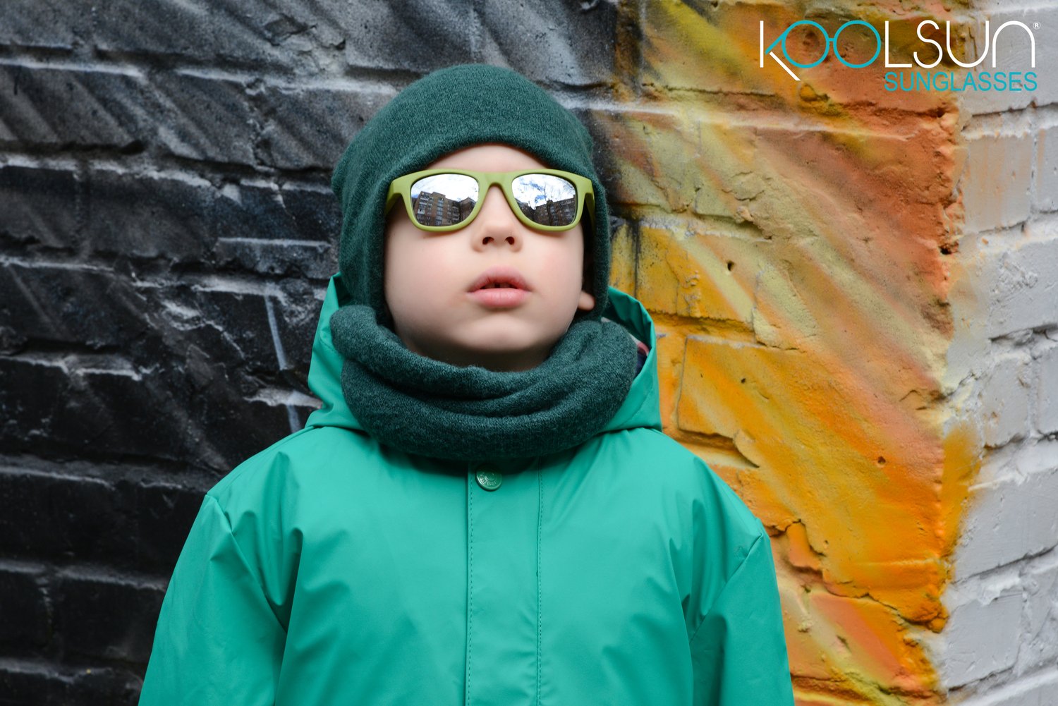 Детские солнцезащитные очки Koolsun Wawe хаки (Размер 1+) (KS-WAOB001) фото 