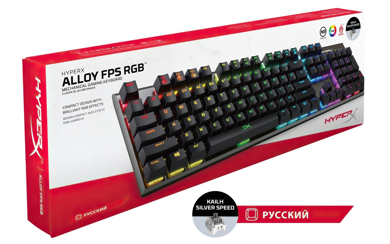 Игровая клавиатура HyperX Alloy FPS RGB Silver Speed (HX-KB1SS2-RU) фото 
