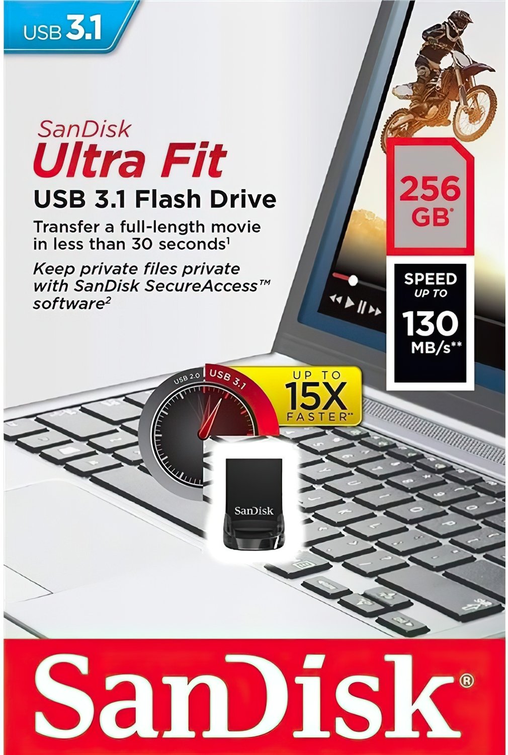  Накопичувач USB 3.1 SANDISK Ultra Fit 256GB (SDCZ430-256G-G46) фото