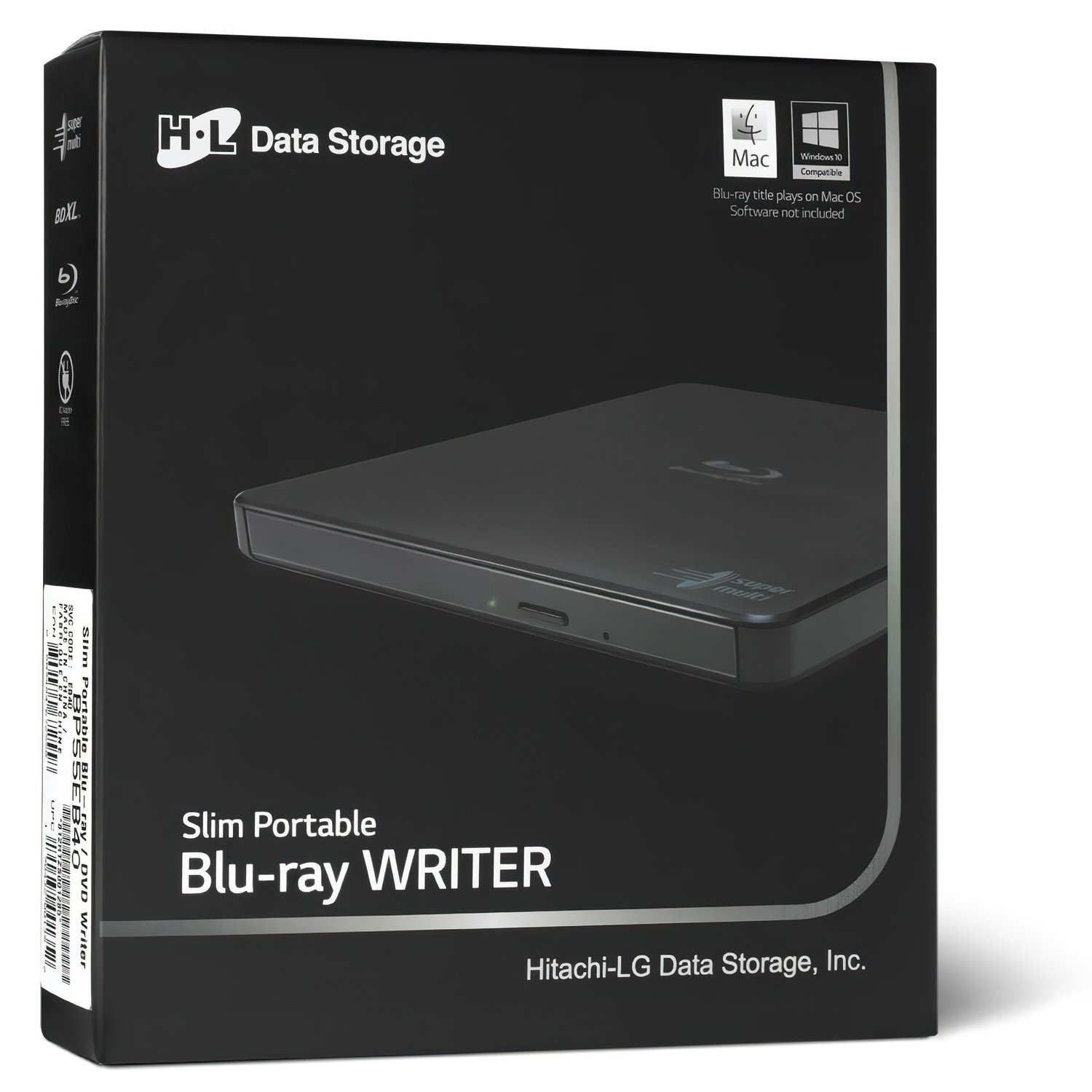  Оптичний привід Hitachi-LG Blu-ray Writer USB2.0 EXT Ret Ultra Slim Black (BP55EB40) фото
