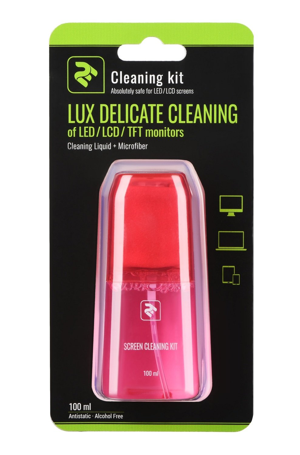 Набор для чистки 2E LUX CLEAN 100ml Liquid for LED/LCD + салфетка,Red (2E-SKTR100LRD) фото 