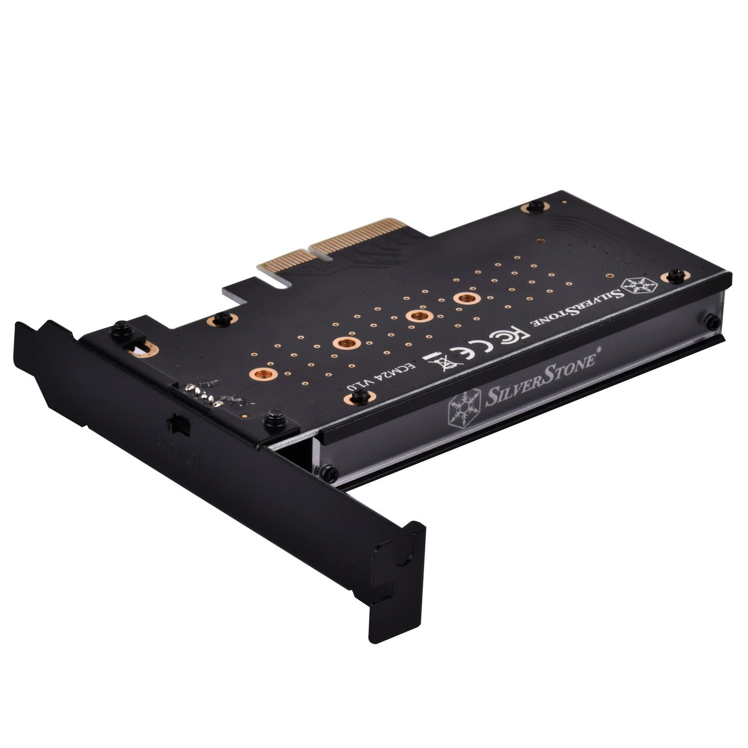 Плата-адаптер SilverStone PCIe x4 для SSD m.2 SATA + NVMe Heatsink фото 