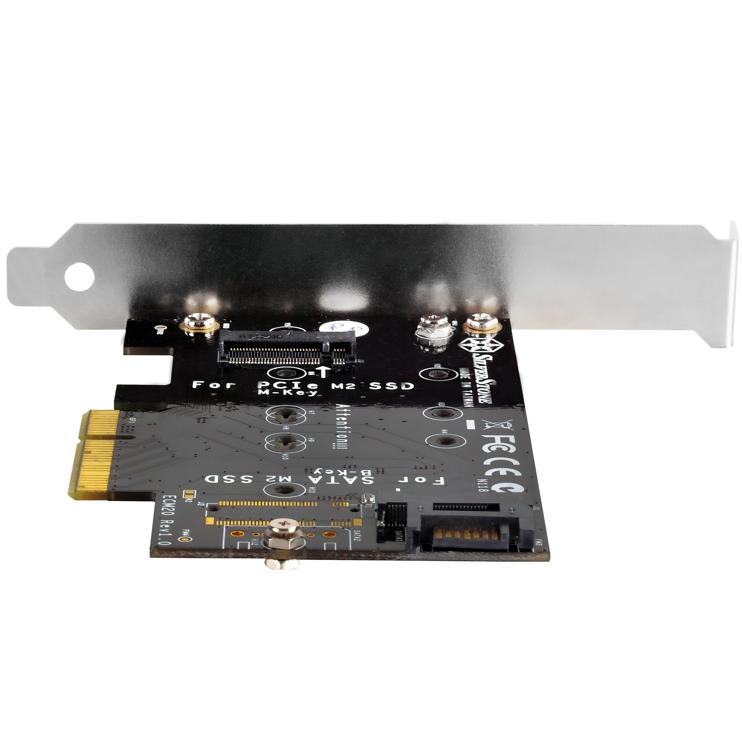 Плата-адаптер SilverStone PCIe x4 для SSD m.2 SATA та NVMe фото 