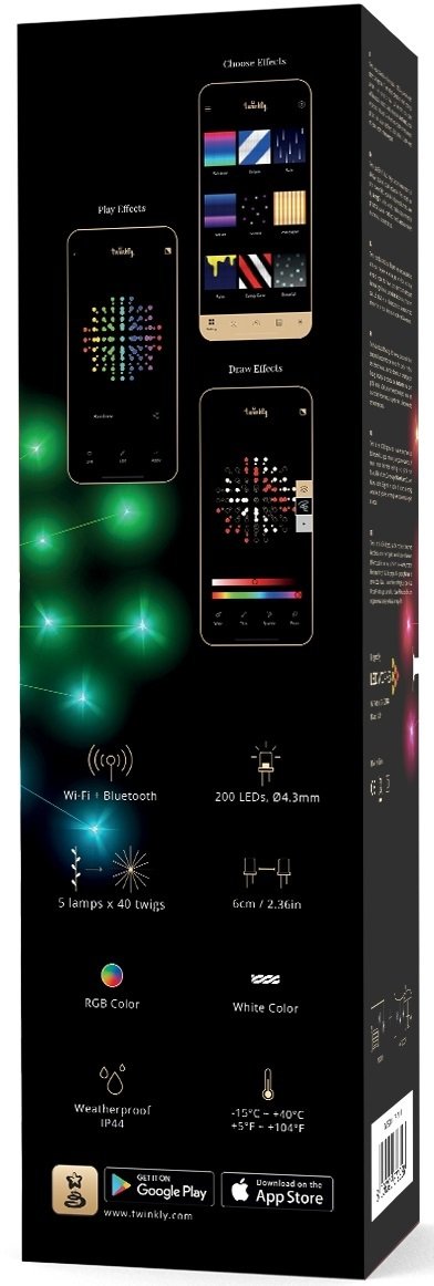  Smart LED Гірлянда Twinkly Spritzer RGB 200 (40х5), BT+WiFi, Gen II, IP44, кабель білий (TWB200STP-WEU) фото