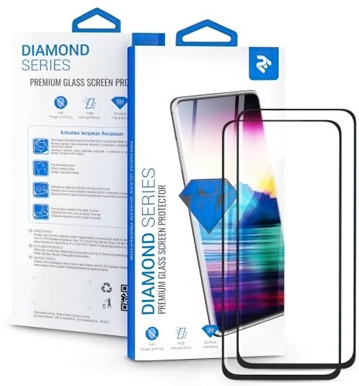 Комплект стекол 2E для iPhone 12 Pro Max 2.5D FCFG Black Borderфото