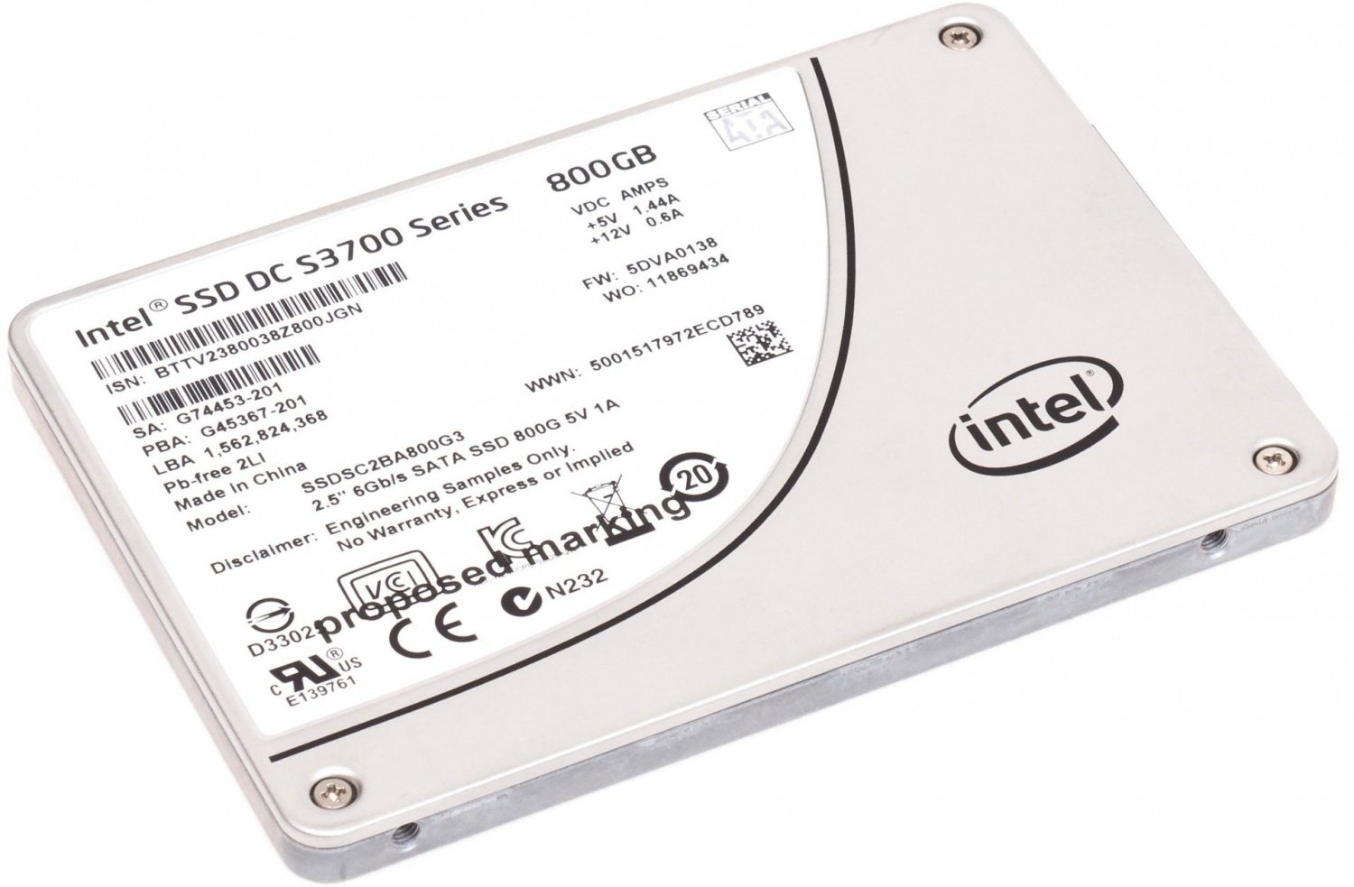 SSD накопитель INTEL S3700 800GB 2.5