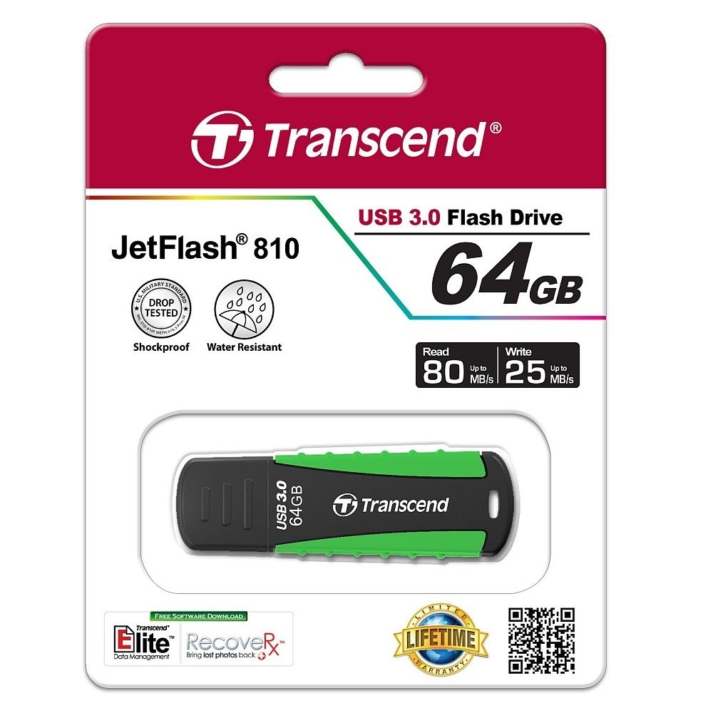 Накопитель USB 3.0 TRANSCEND JetFlash 810 64GB Rugged (TS64GJF810) фото 