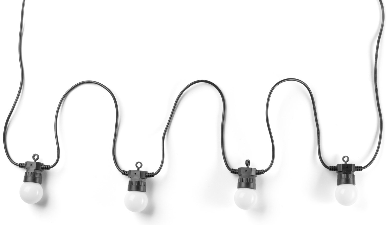 Smart LED Гирлянда Twinkly Festoon RGB 20, G45, Gen II, IP44, удлинитель до 20м, кабель черный (TWF020ADP-BEU) фото 