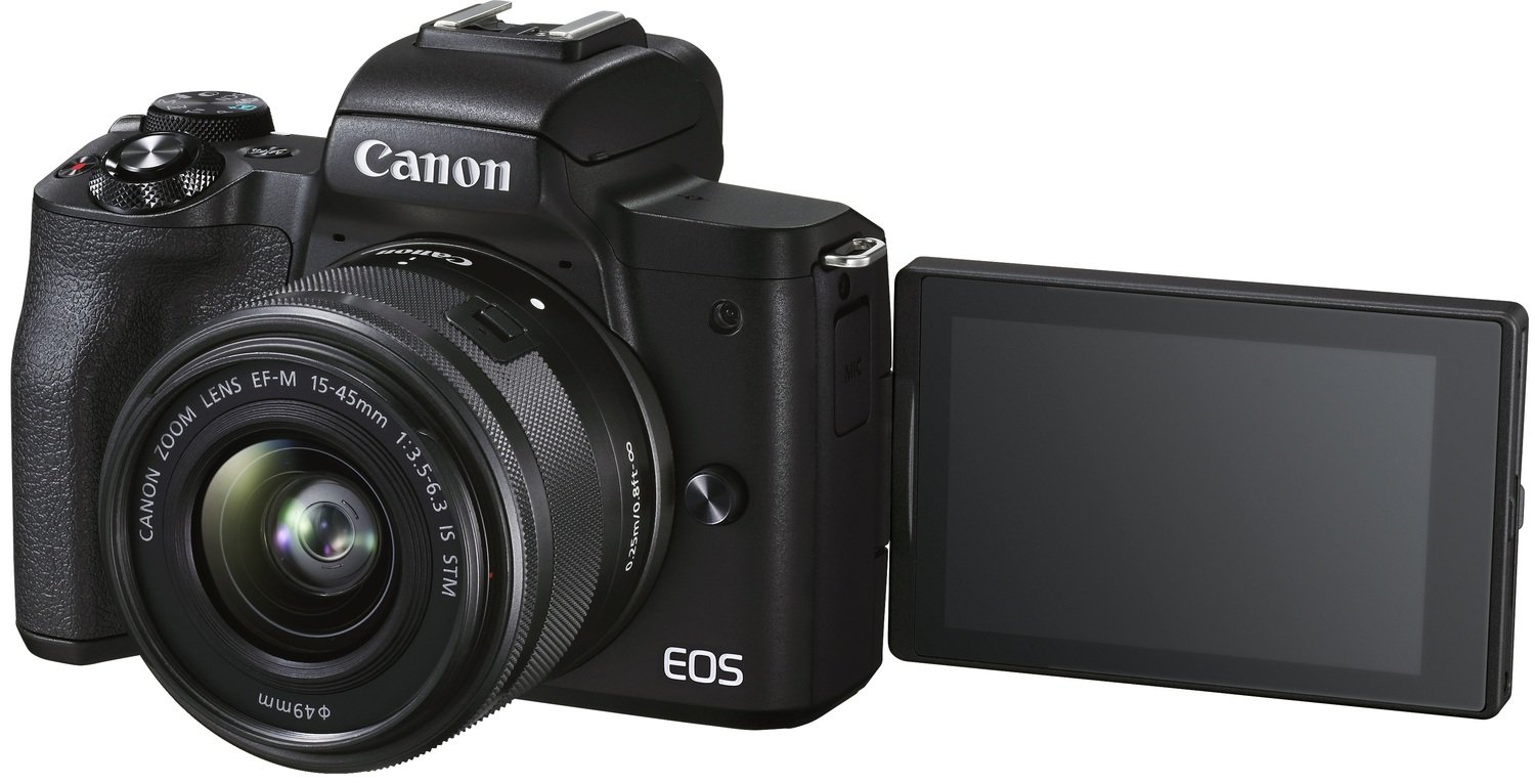 Фотоаппарат CANON EOS M50 Mark II + 15-45 мм f/3.5-6.3 IS STM + 55-200 мм f/4.5-6.3 IS STM Black (4728C041) фото 