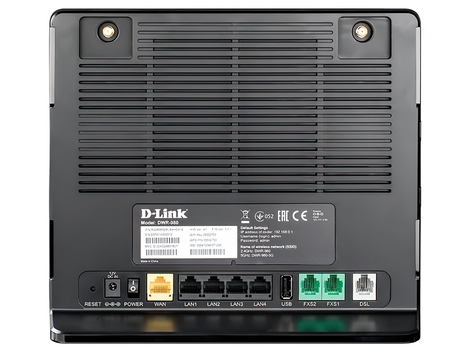 Маршрутизатор D-Link DWR-980 AC1200, 4G/LTE 1xMiniSIM, 1xGE WAN, 4xGE LAN, 1xADSL/VDSL RJ11, 2xFXS (DWR-980)фото