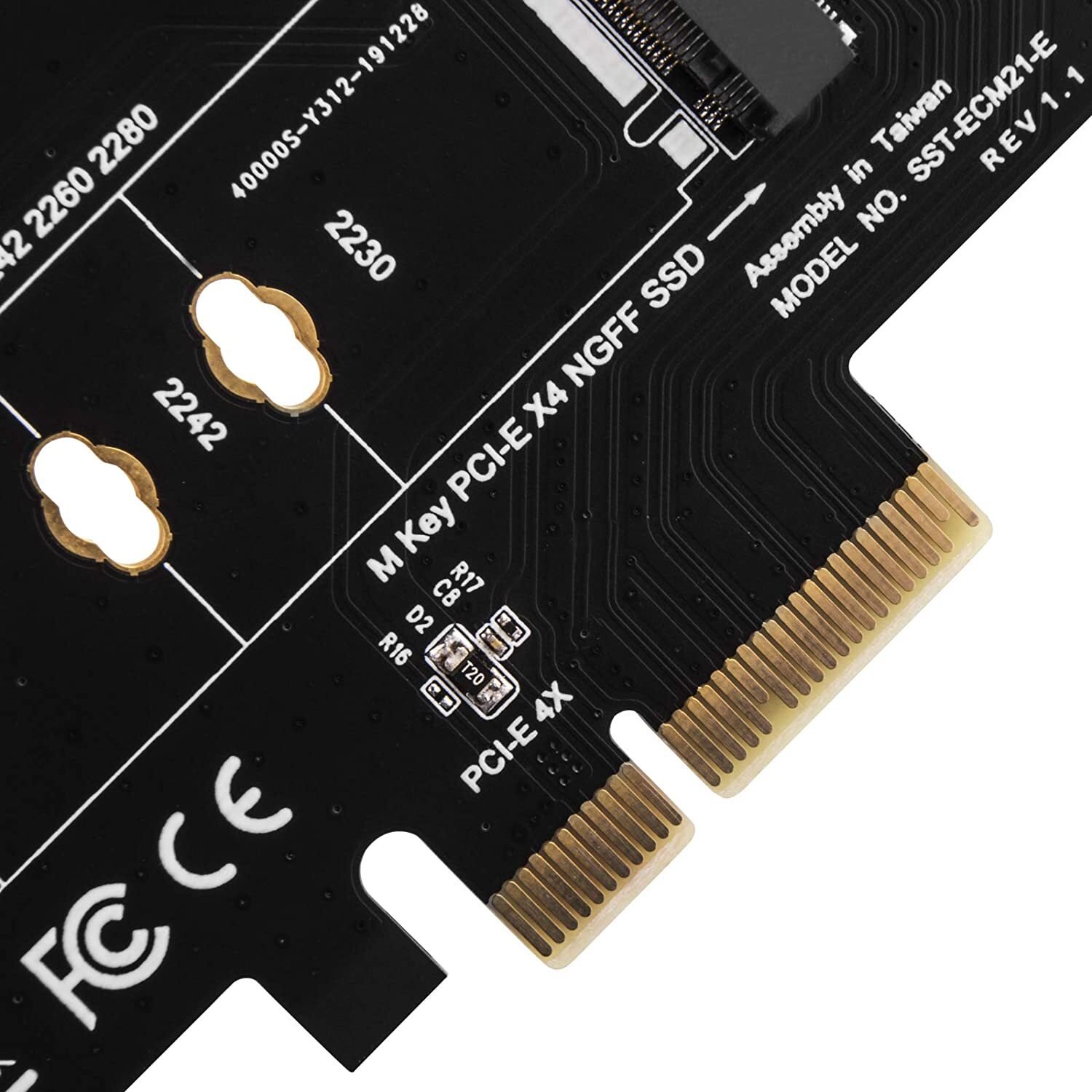 Плата-адаптер SilverStone PCIe x4 для SSD m.2 NVMe (SST-ECM21-E) фото 