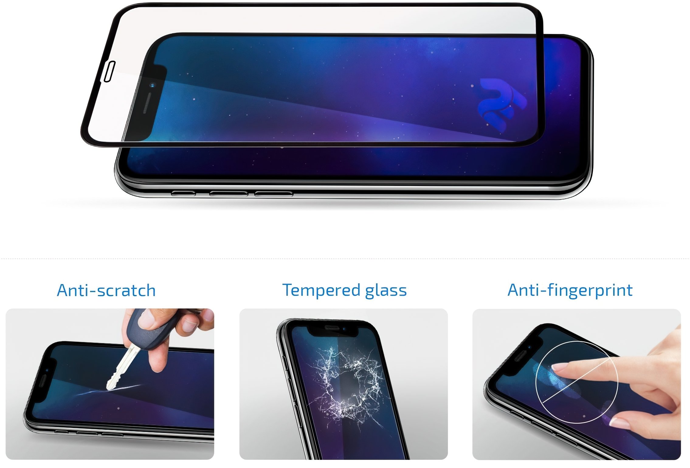 Комплект захисного скла 2E для Samsung Galaxy M12 (M127) 2.5D FCFG (2 Pack) Black border (2E-G-M12-LTFCFG-BB)фото3
