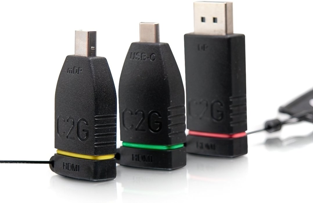 Комплект переходников retractable C2G Adapter Ring HDMI на mini DP DP