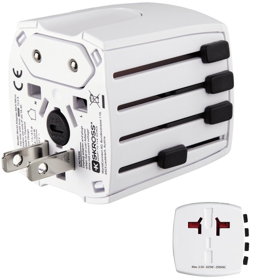 Универсальный туристический сетевой адаптер Hama MUV US,UK,Ch,Aus,Euro 2-pin фото 