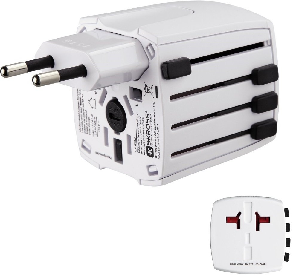 Универсальный туристический сетевой адаптер Hama MUV US,UK,Ch,Aus,Euro 2-pin фото 