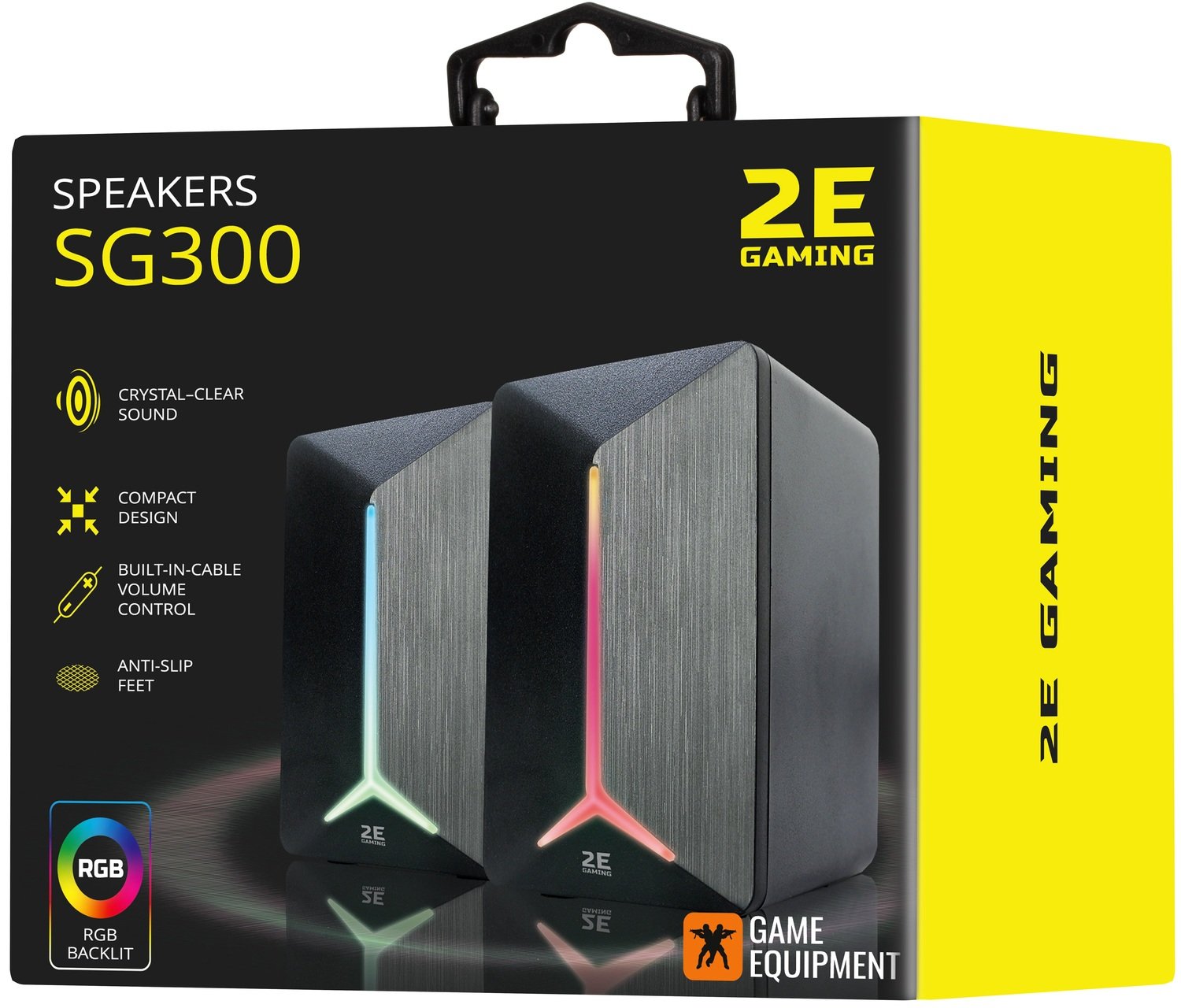 Акустическая система 2E GAMING Speakers SG300 2.0 RGB 3.5mm Black (2E-SG300B) фото 