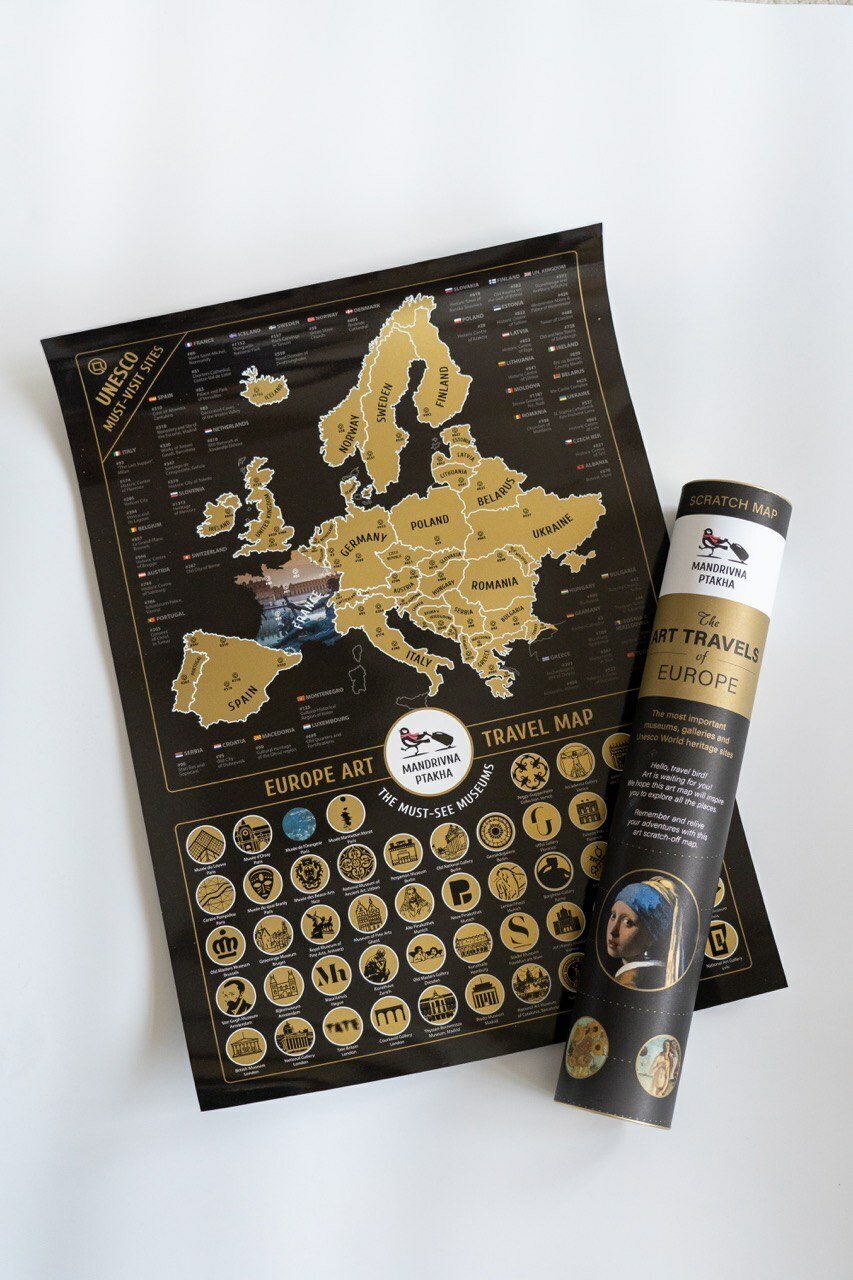 Скретч карта шедеврів Європи від Mandrivna Ptakhaфото