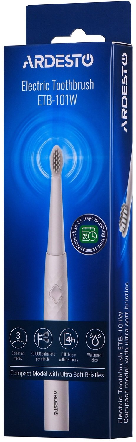 Электрическая зубная щётка Ardesto ETB-101W белая фото 