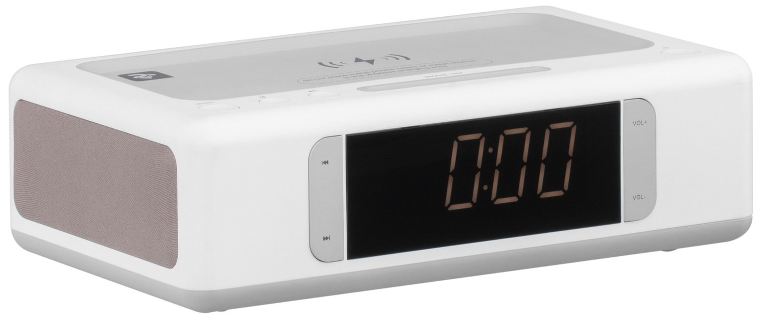 Акустическая док-станция 2E SmartClock Wireless Charging, Alarm Clock, Bluetooth, FM, USB, AUX White (2E-AS01QIWT) фото 
