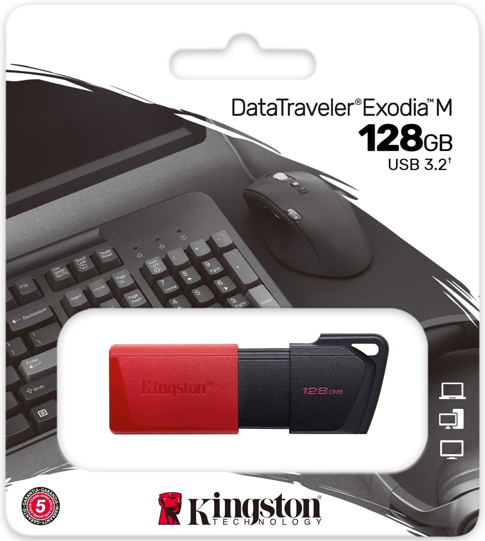 Накопичувач USB 3.2 Kingston 128GB Gen1 DT Exodia Black Red (DTXM/128GB)фото3