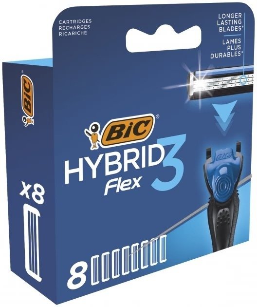 Сменные картриджи для бритья (лезвия) мужские BIC Flex 3 Hybrid 8 шт фото 