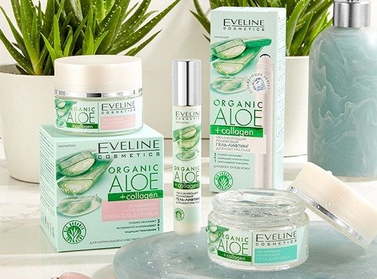 Eveline Cosmetics Очищающая мицеллярная вода серии organic aloe+collagen, 400 мл фото 