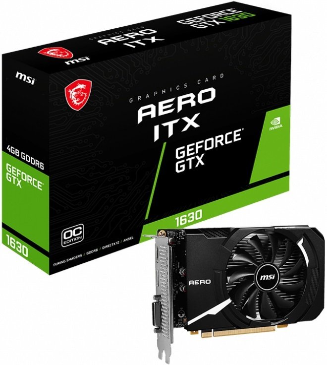 Видеокарта MSI GeForce GTX 1630 4GB GDDR6 AERO ITX OC (912-V809-4216) фото 