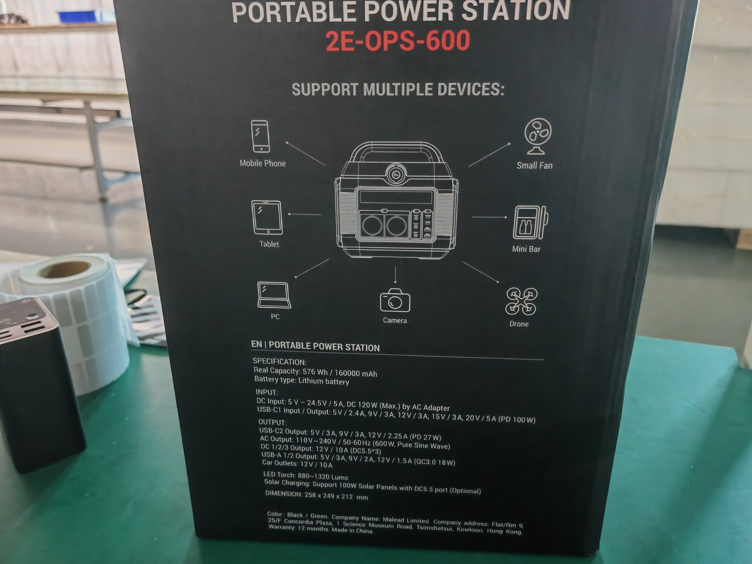 Портативная зарядная станция 2Е 600W, 576 Вт·ч (2E-OPS-600) фото 