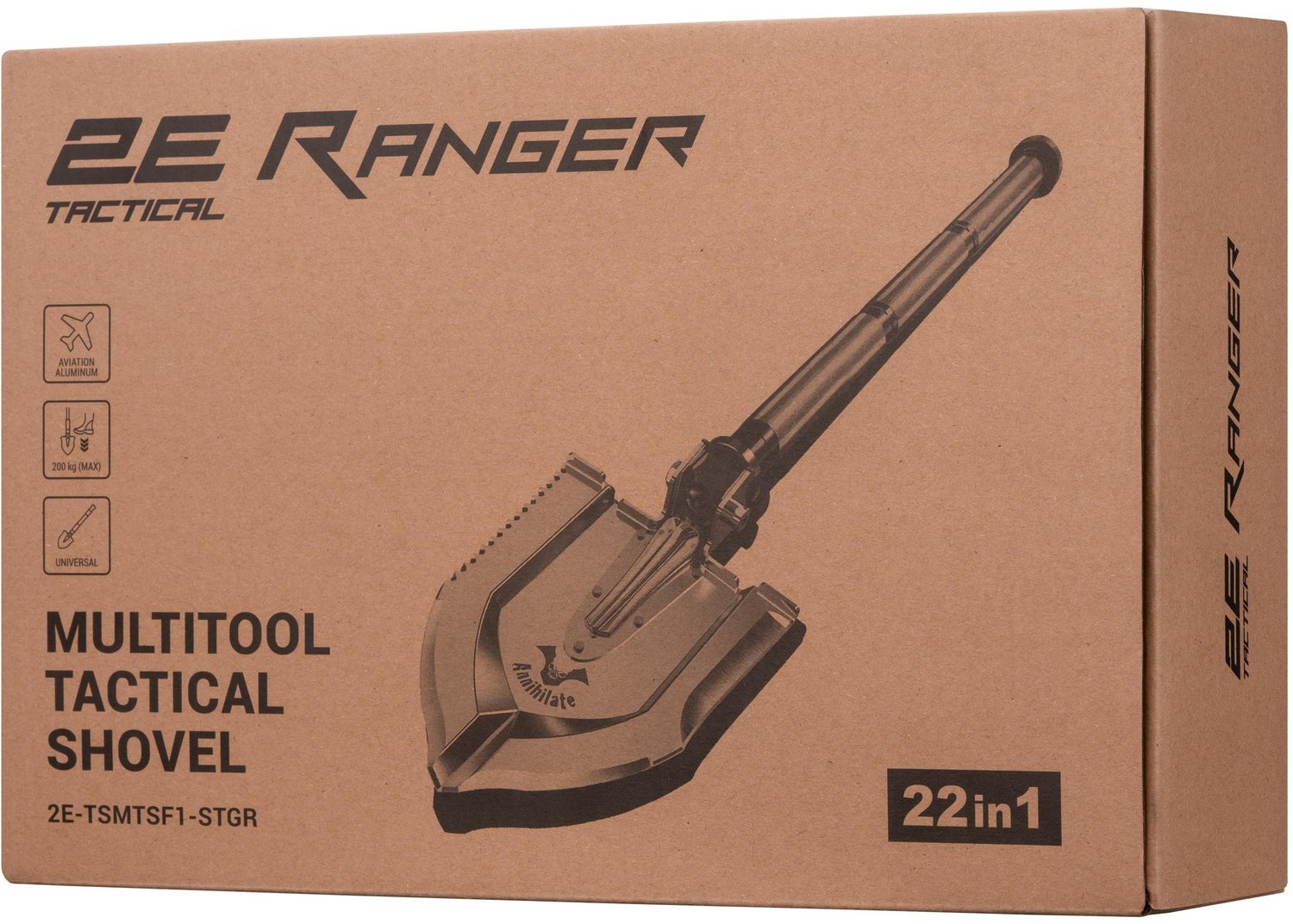 Лопата-мультитул тактична 2E Ranger Steel Gray розбірна, 22в1, з чохлом у комплекті (2E-TSMTSF1-STGR)фото