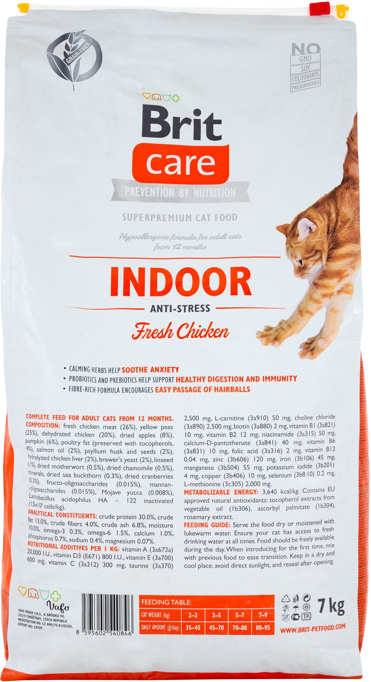 Сухий корм для кішок, які живуть у приміщенні Brit Care Cat GF Indoor Anti-stress з куркою, 7кгфото2