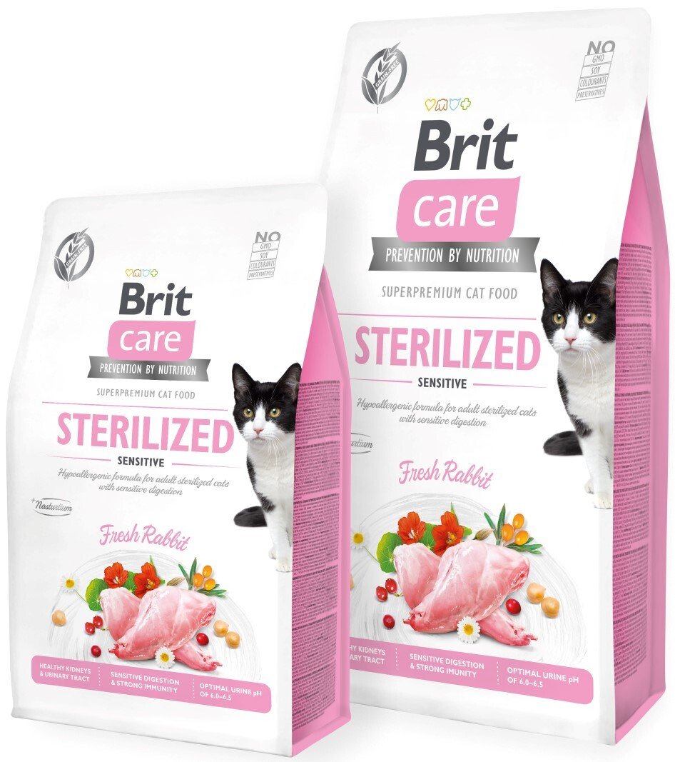 Сухий корм для стерилізованих котів із чутливим травленням Brit Care Cat GF Sterilized Sensitive із кроликом, 0,4фото4