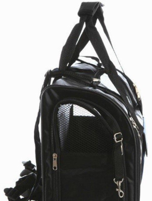 Рюкзак-переноска для собак та кішок Trixie TBag 42 х 29 x 21 см до 8 кг Чорний з синімфото