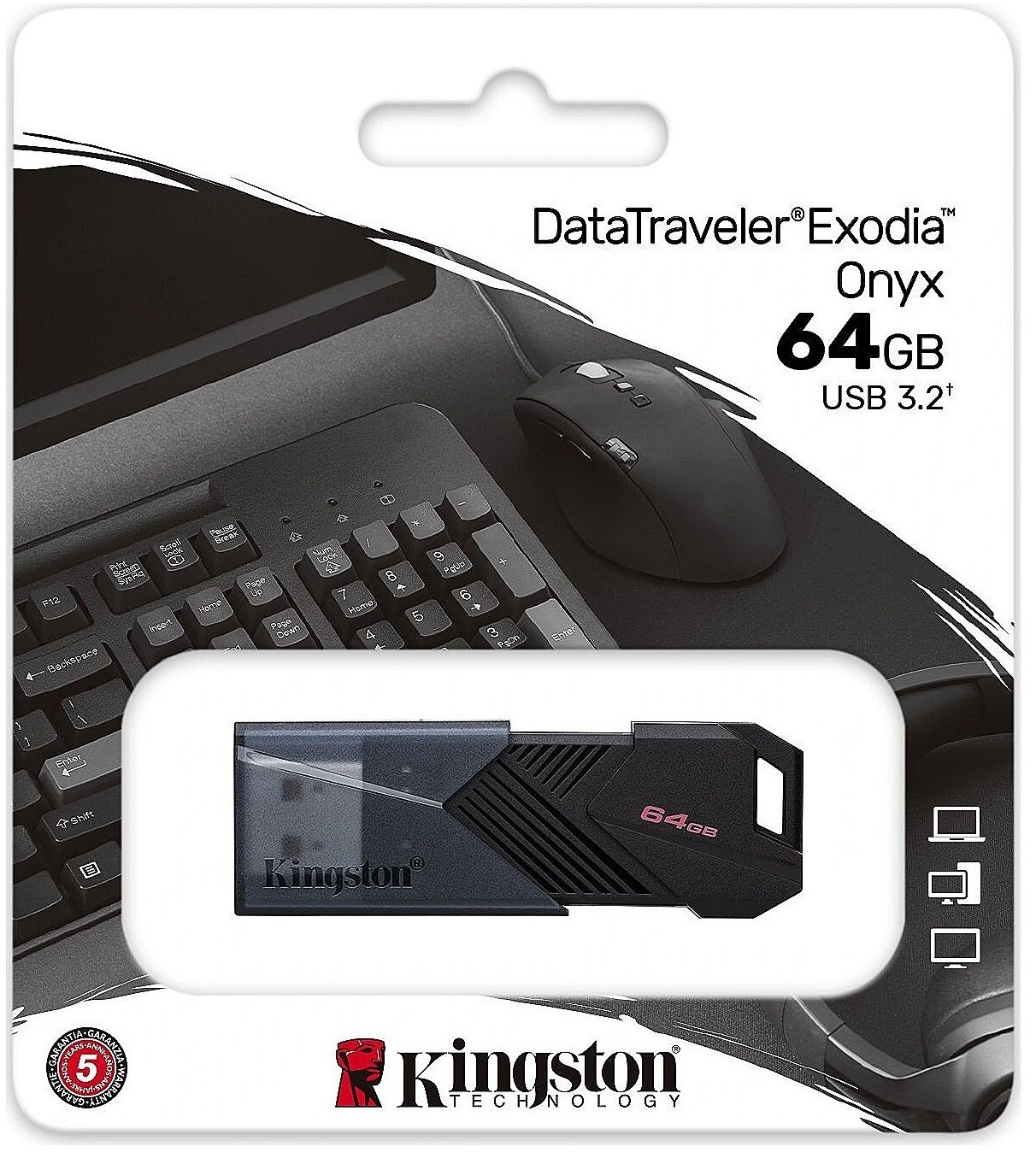 Накопичувач Kingston 64GB USB 3.2 Gen1 DT Exodia Onyx (DTXON/64GB)фото