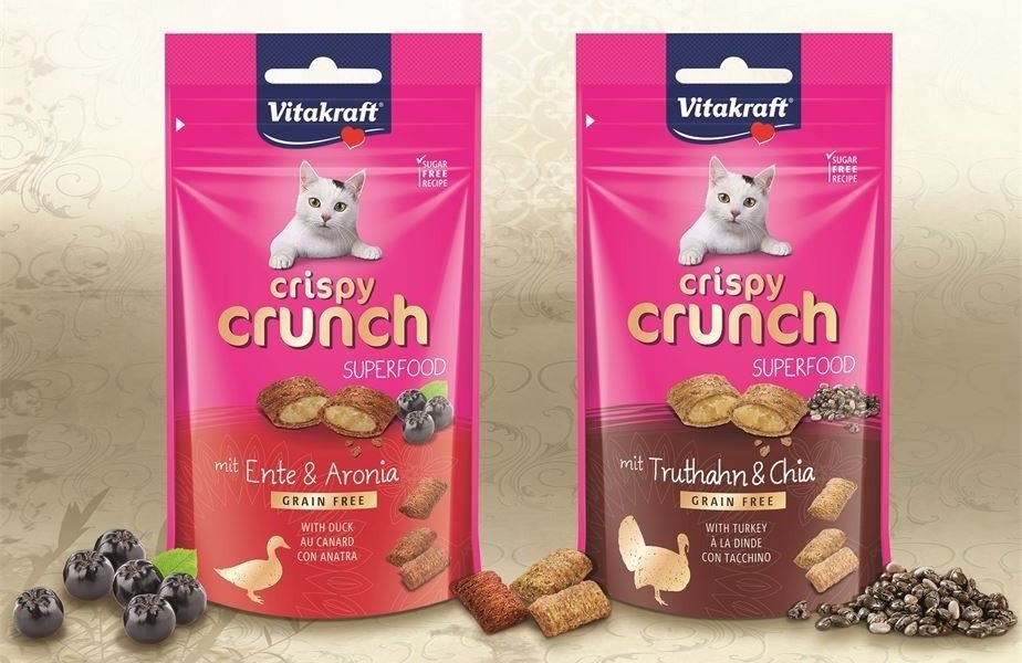 Ласощі для кішок Vitakraft Crispy Crunch подушечки з м&#039;ясом птиці, 60 гфото