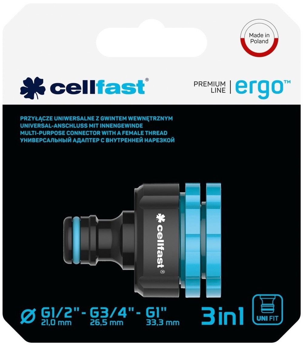 Конектор для крана Cellfast ERGO 1/2, 3/4, 1&#039;&#039; (53-210)фото