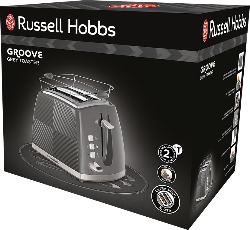 Тостер Russell Hobbs 26392-56 Groove, серый – купить в Киеве | цена и ...