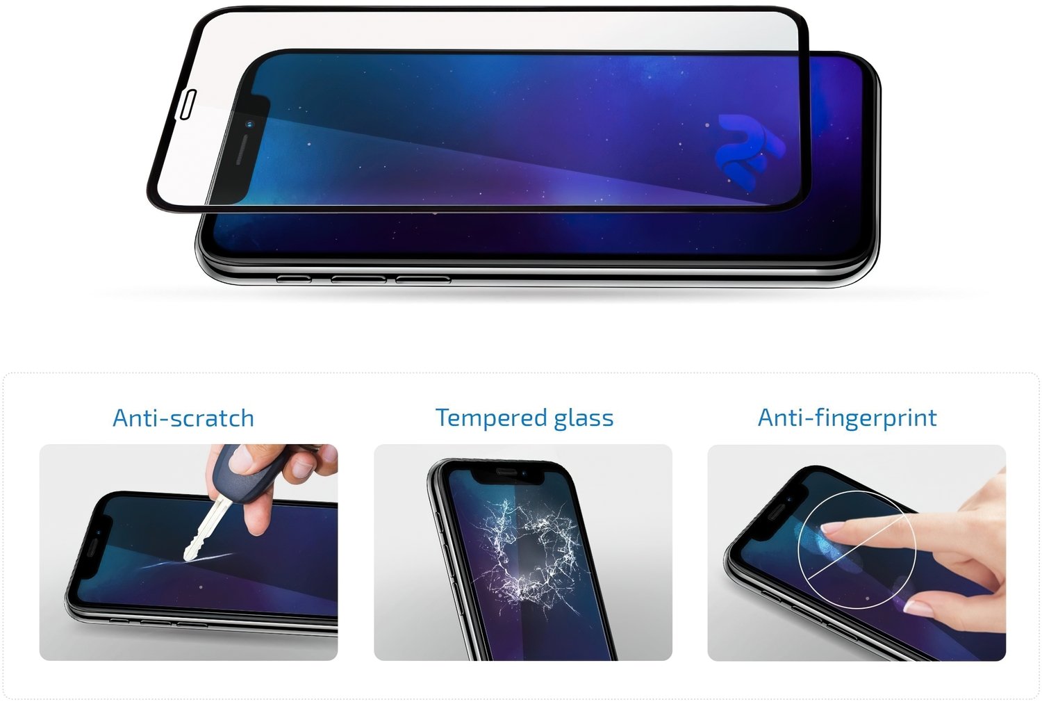Захисне скло 2E для Samsung Galaxy A54 2.5D,(1 Pack),black border (2E-G-A54-SMFCFG-BB)фото