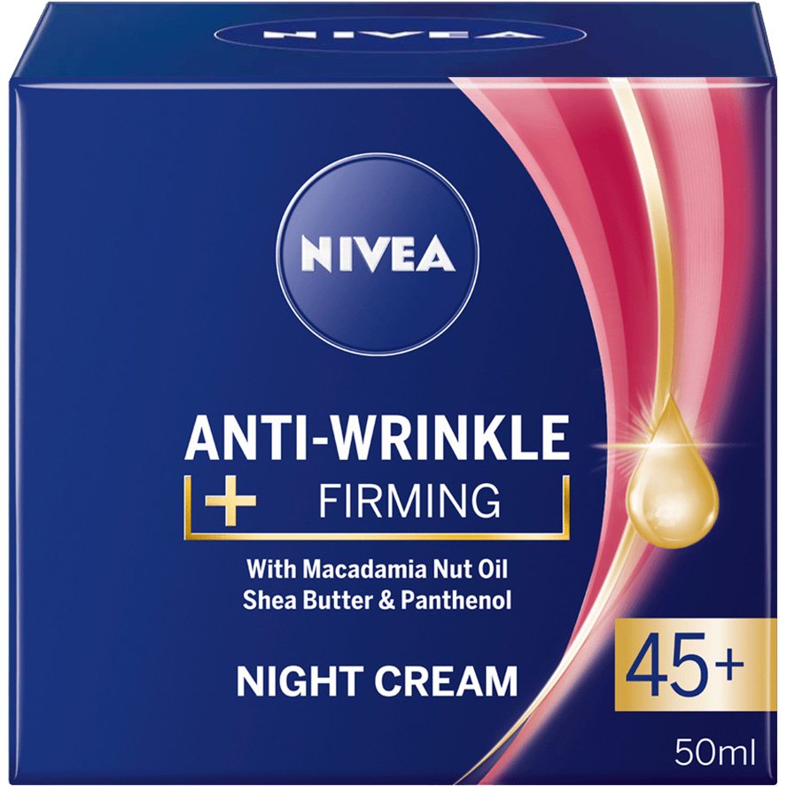 Ночной крем для лица Nivea против морщин + упругость 45+ 50 мл – купить ...