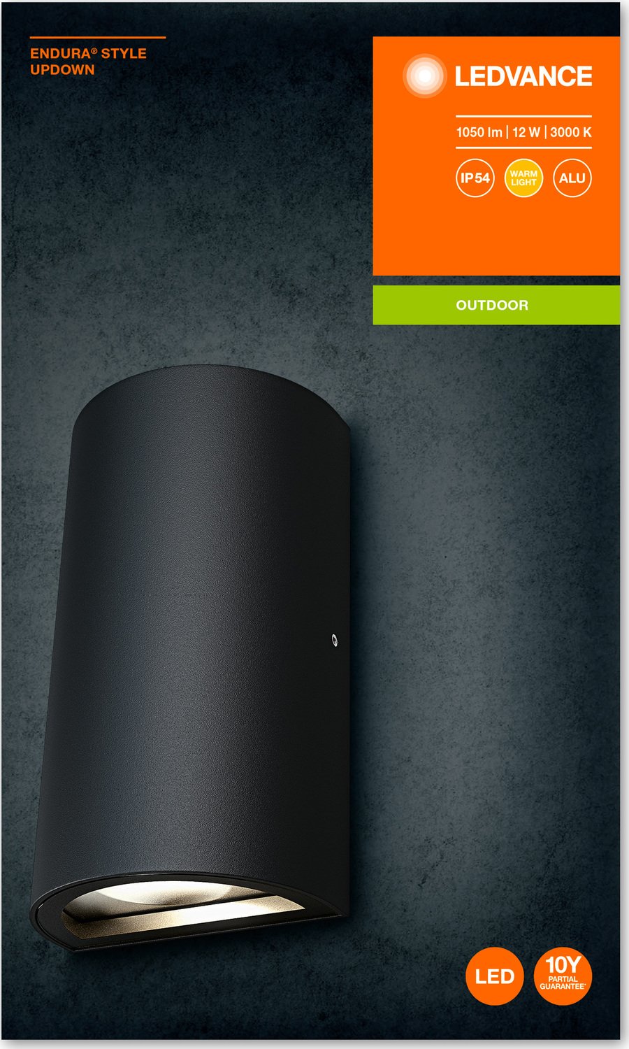 ≡ Фасадний світильник LEDVANCE LED ENDURA STYLE UPDOWN 12W, чорний ...