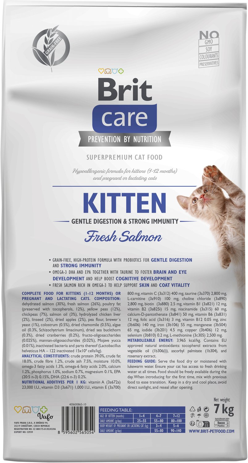 Сухий корм Brit Care Cat GF Kitten Gentle Digestion Strong Immunity для кошенят, з лососем, 7 кгфото
